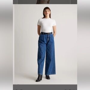 Quince Women's Stretch Cotton Jersey Short Sleeve Bodysuit Soft White S NWT